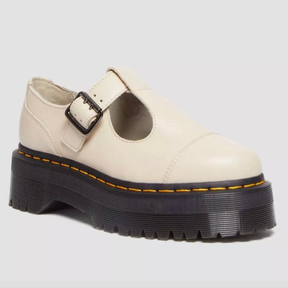 Dr Marten Bethan Mary Jane Platforms in Beige